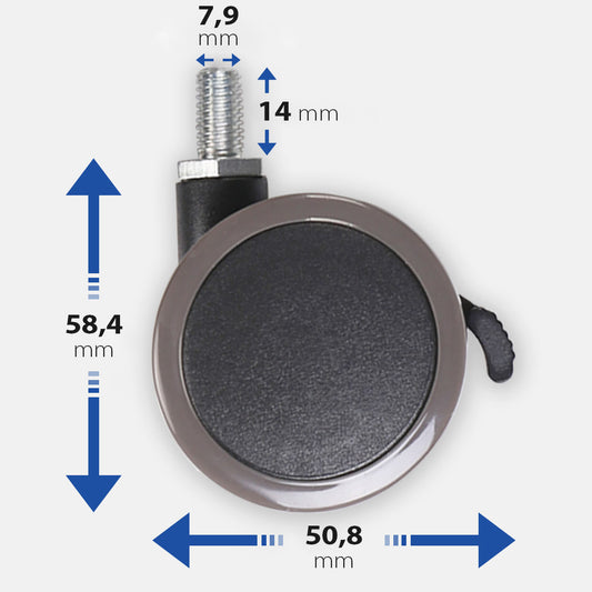 ESMART SRS-5-08 Schreibtisch Rollen (4 Rollen Set)