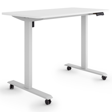 ESMART ETX-121GW Elektrischer Schreibtisch auf Rollen 120 x 60 cm (Weiß)