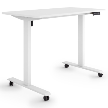 ESMART ETX-121WW Elektrischer Schreibtisch auf Rollen 120 x 60 cm (Weiß)