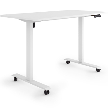 ESMART ETX-121WW Elektrischer Schreibtisch auf Rollen 140 x 70 cm (Weiß)