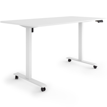 ESMART ETX-121WW Elektrischer Schreibtisch auf Rollen 160 x 80 cm (Weiß)