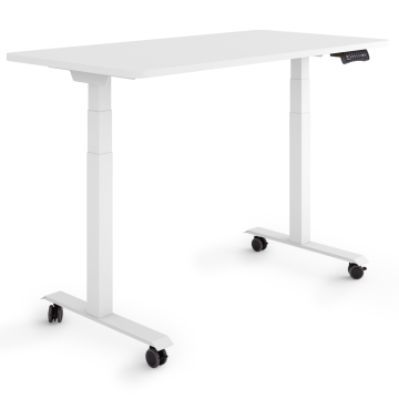 ESMART EZX-132WW Elektrischer Schreibtisch auf Rollen 120 x 60 cm (Weiß)