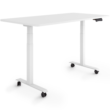ESMART EZX-132WW Elektrischer Schreibtisch auf Rollen 140 x 70 cm (Weiß)