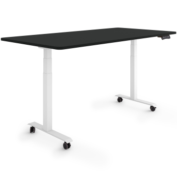 ESMART EZX-132WB Elektrischer Schreibtisch auf Rollen 160 x 80 cm (Schwarz)