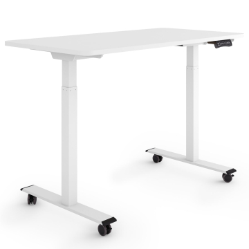 ESMART ERX-122WW Elektrischer Schreibtisch auf Rollen 120 x 60 cm (Weiß)	