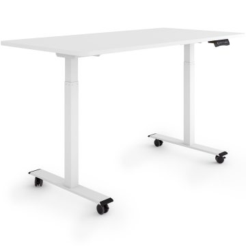 ESMART ERX-122WW Elektrischer Schreibtisch auf Rollen 140 x 70 cm (Weiß)