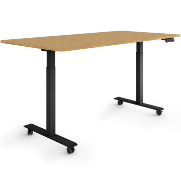 ESMART ERX-122BBA Elektrischer Schreibtisch auf Rollen 160 x 80 cm (Bambus Dekor)