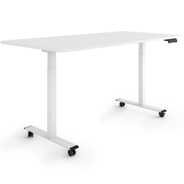 ESMART ERX-122WW Elektrischer Schreibtisch auf Rollen 160 x 80 cm (Weiß) 