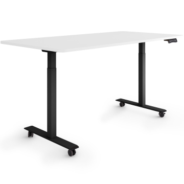 ESMART ERX-122BW Elektrischer Schreibtisch auf Rollen 160 x 80 cm (Weiß)