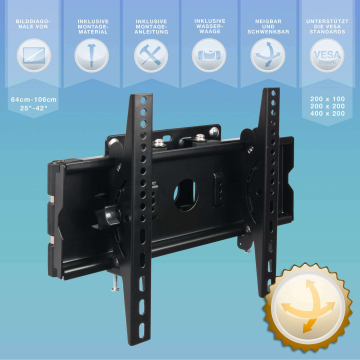 TV Wandhalterung 64cm-107cm (25-42") Neigbar & Schwenkbar TV Wandhalterung 64cm-107cm (25-42") Neigbar & Schwenkbar