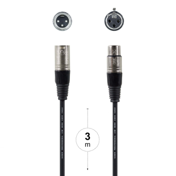 HAISER Mikrofonkabel XLR-Male / XLR-Female 3 m