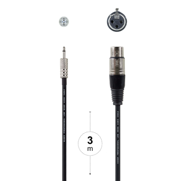 HAISER Mikrofonkabel 3,5 mm-Klinke-Male / XLR-Female 3 m (B-Ware)