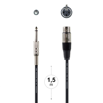 HAISER Mikrofonkabel 6,3 mm-Klinke-Male / XLR-Female 1,5 m (B-Ware)