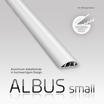Aluminium Kabelkanal "ALBUS small" (Weiß) 1000 x 40 x 12 mm