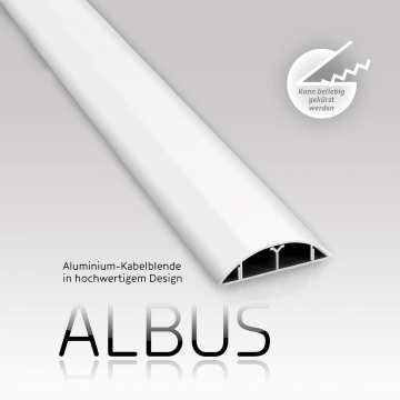 Aluminium Kabelkanal "ALBUS" (Weiß) 1000 x 83 x 18 mm