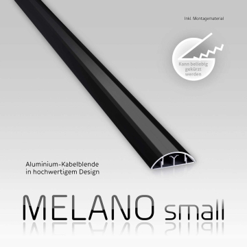 Aluminium Kabelkanal "MELANO small" (Schwarz) 1000 x 40 x 12 mm