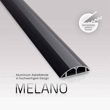 Aluminium Kabelkanal "MELANO" (Schwarz) 1000 x 83 x 18 mm
