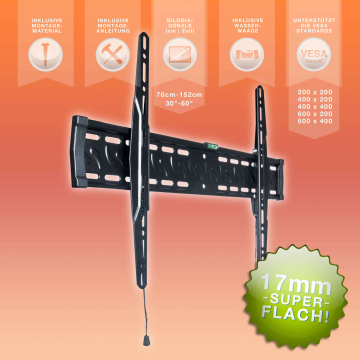 eSmart TV Wandhalterung 76cm -152cm (30"-60") - Super Flach! (B-Ware) eSmart TV Wandhalterung 76cm -152cm (30"-60") - Super Flach! (B-Ware)